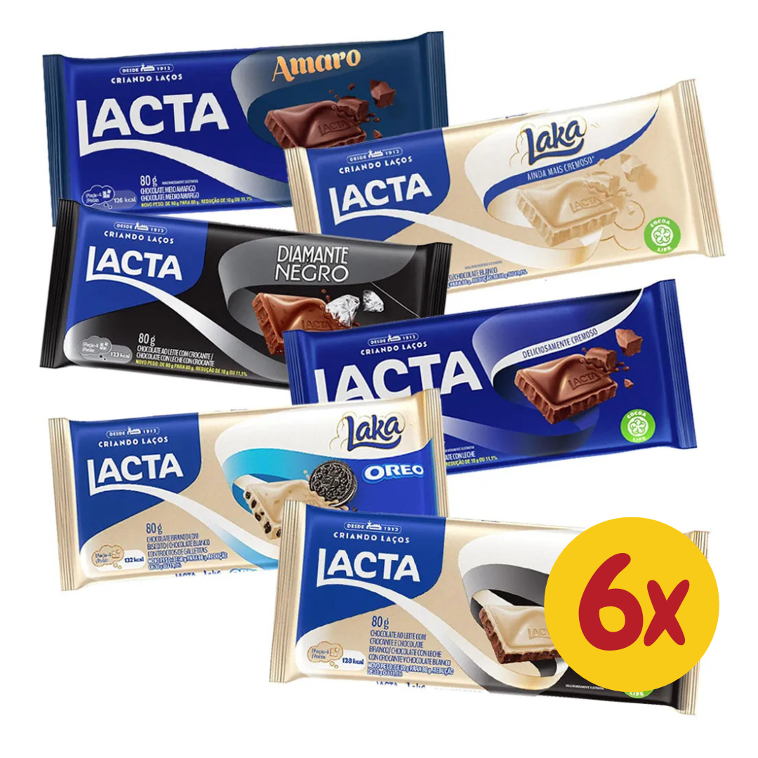 Kit 6 Tabletes Lacta 80g – Lacta