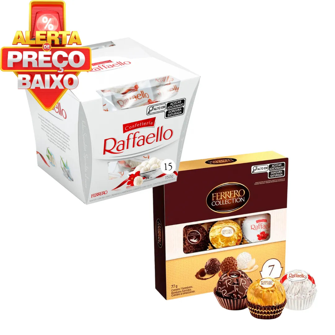 Combo Raffaello 150g + Ferrero Collection 7 Bombons