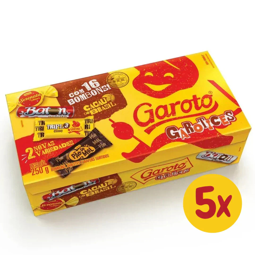 Kit com 5 Caixas de Bombom Sortido 250Gr – Garoto