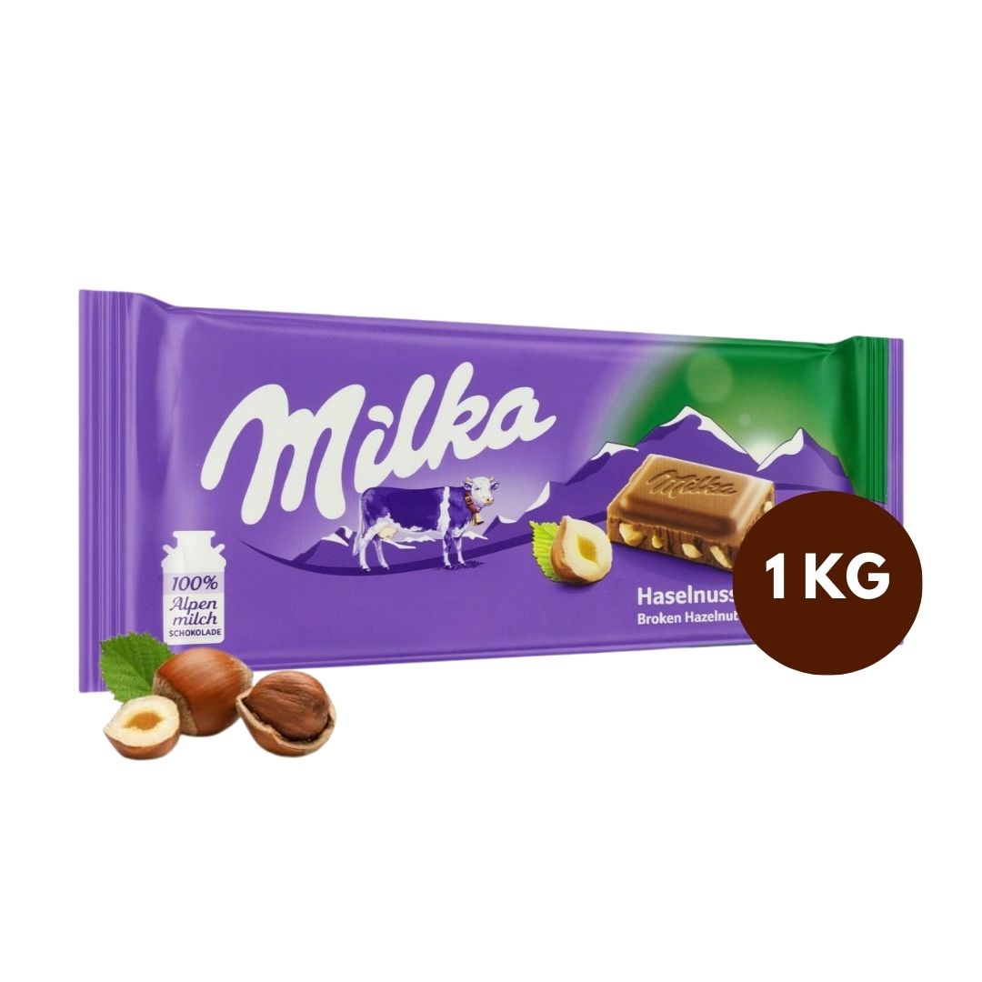 Barra de Chocolate Milka (Avelã) 1kg – Edição Limitada