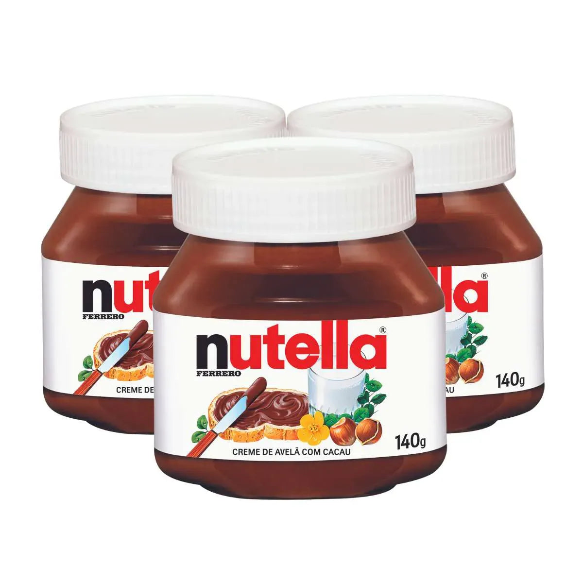 Caixa com 3 Potes Nutella –  3x140g
