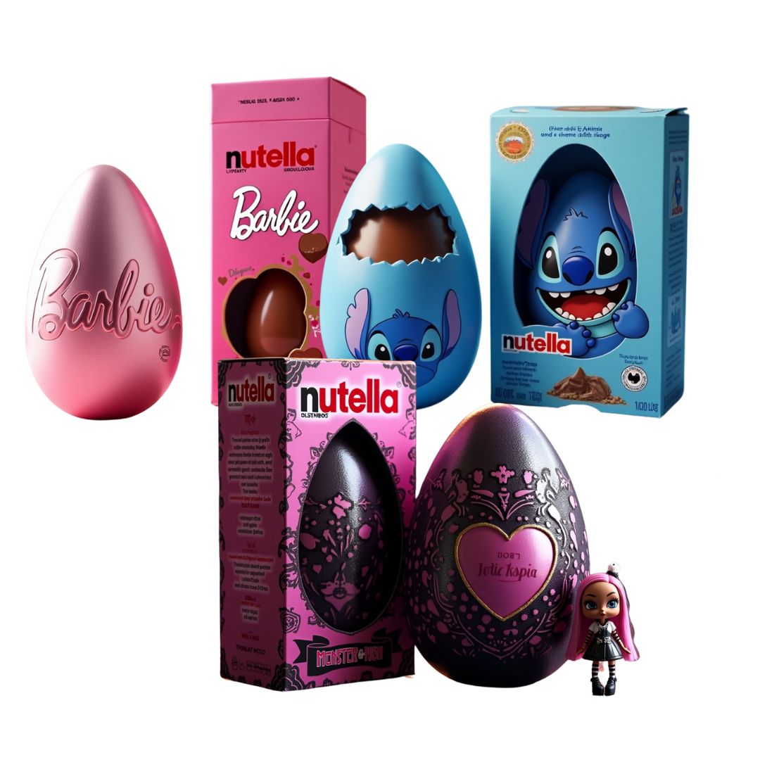 [LEVE 3 PAGUE 1] 3x Ovos Nutella 500g - DIsney Stich + Barbie + Monster High