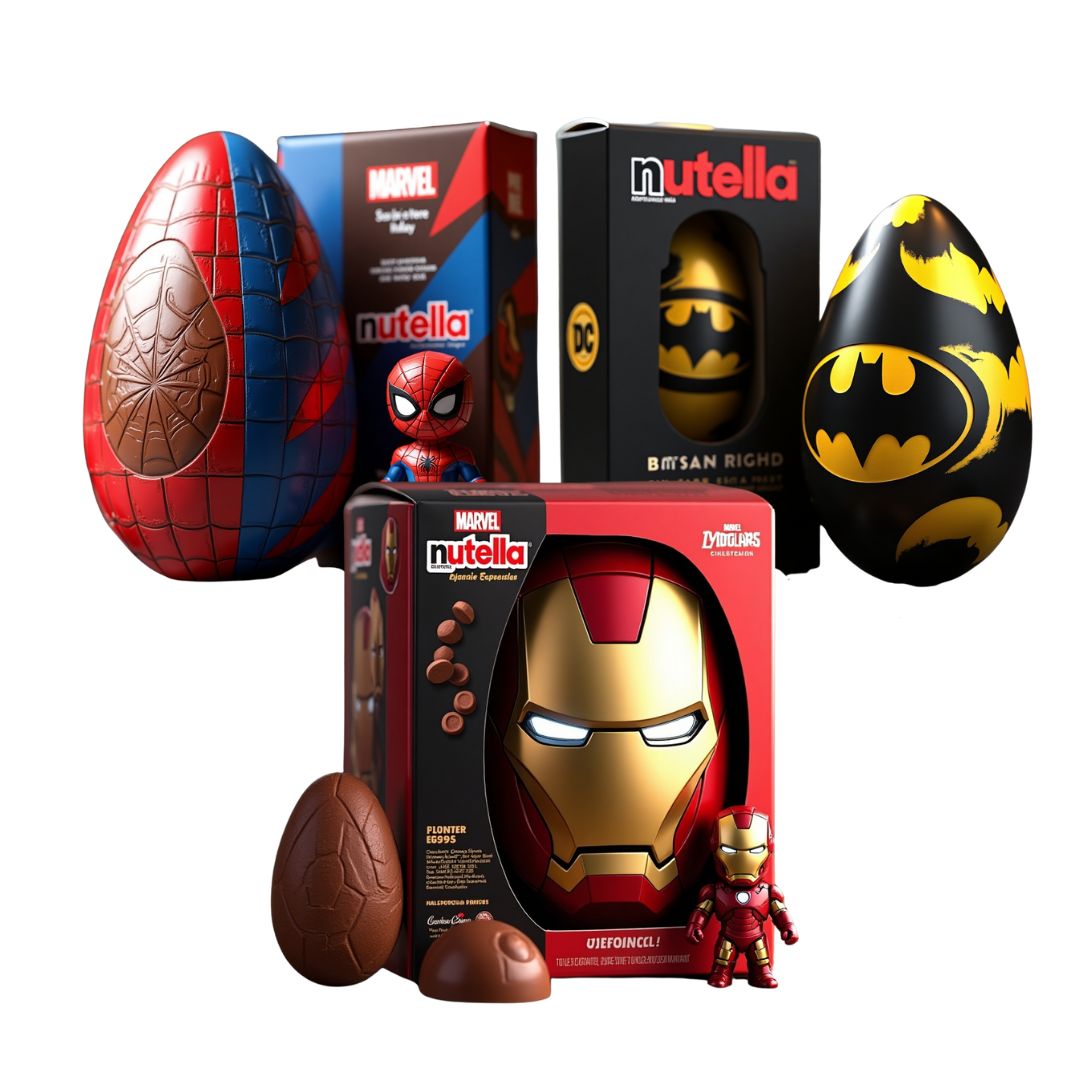 [LEVE 3 PAGUE 1] 3x Ovos Nutella 500g - Homem Aranha + Homem de Ferro + Batman